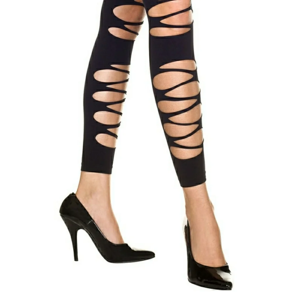 Sexy Black Cut Out Spandex Legging Tights